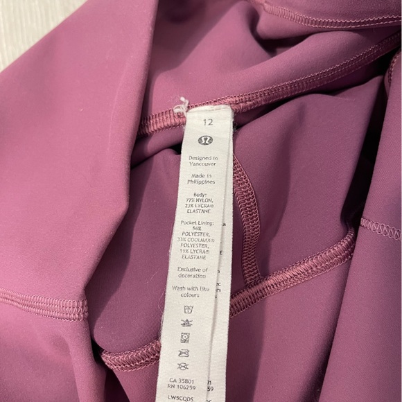 Lululemon Wunder Train High-Rise Tight 25” Plum Pink Purple size 12 - Picture 11 of 16